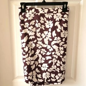 Red Floral Pencil Skirt